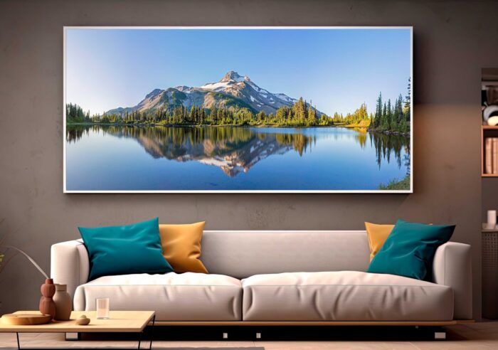 QUADRO BELA PAISAGEM RIO MONTANHA - Imagem 5