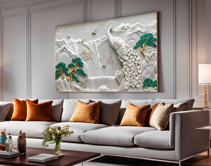 QUADRO EM BELA PAISAGEM ARTE MODERNA 3D - Imagem 5