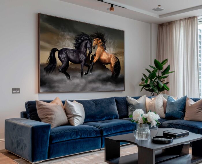 QUADRO ARTE UM CASAL DE CAVALOS - Imagem 5
