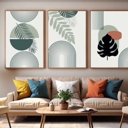 CONJUNTO COM BELA ARTE ABSTRATA DECOR