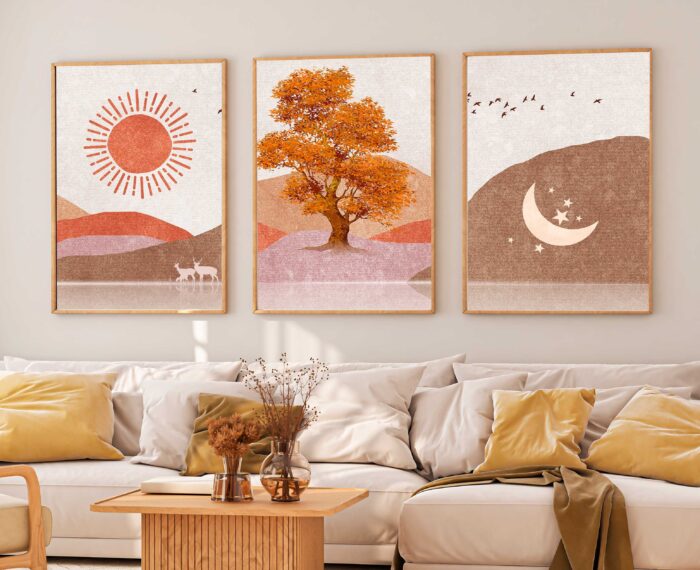 CONJUNTO ILUSTRAÇÃO A PAISAGEM DECOR