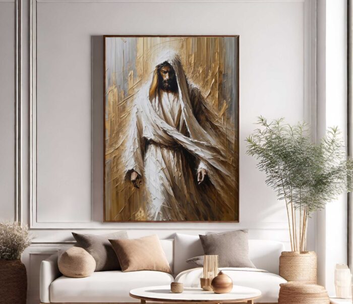 QUADRO JESUS EM BELA ARTE PINTURA - Imagem 4