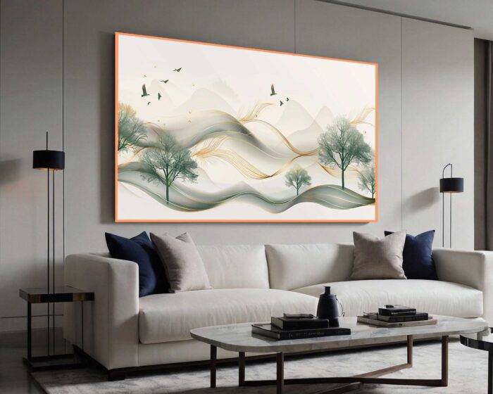 QUADRO EM BELA PAISAGEM EM ARTE ABSTRATA - Imagem 4
