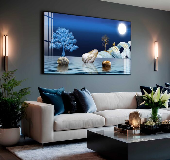 ILUSTRAÇÃO DE PAISAGEM  MODERNA EM 3D DECOR - Imagem 3