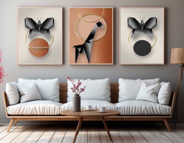 CONJUNTO ARTE MODERNA ILUSTRAÇÃO EM 3D - Imagem 4