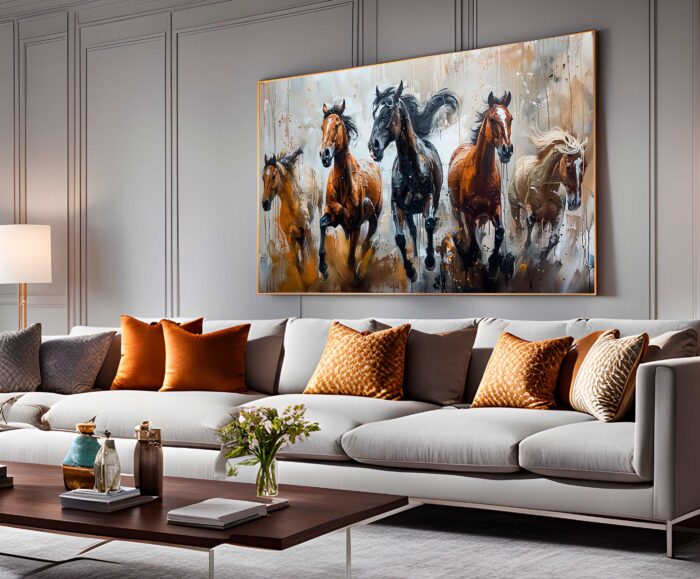 QUADRO ABSTRATO EM PINTURA DE CAVALOS - Imagem 4