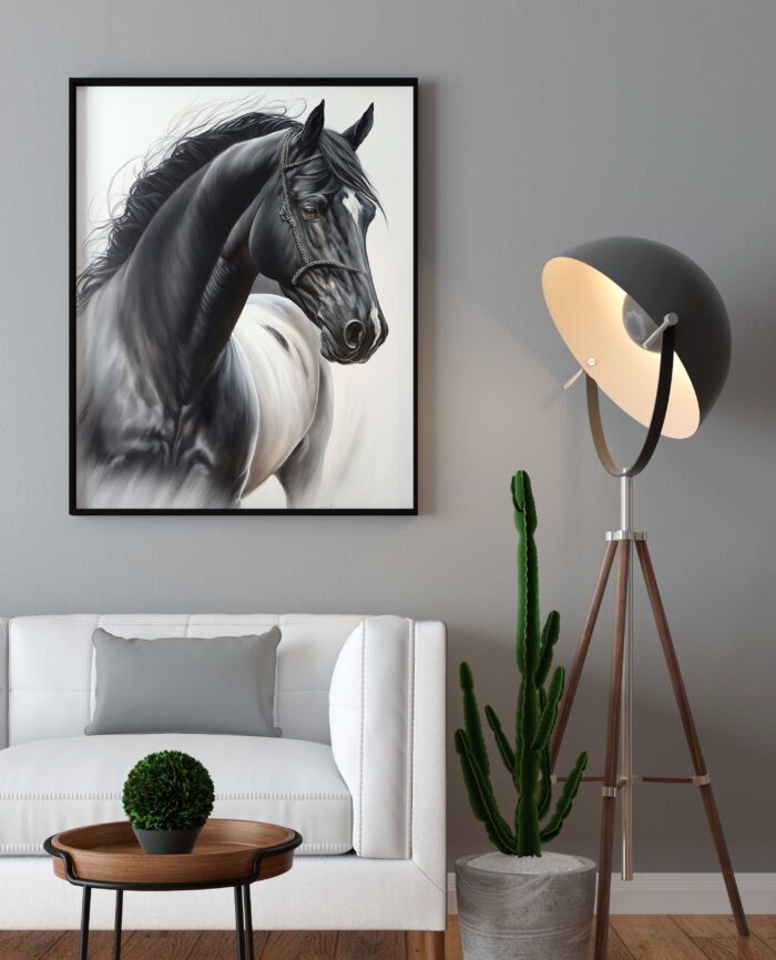 QUADRO UM BELO CAVALO PRETO - Imagem 4