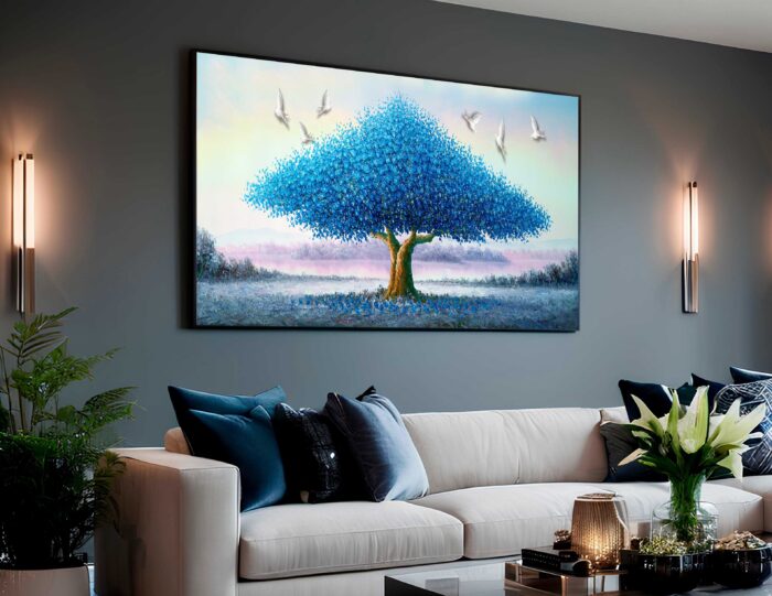 QUADRO ILSUTRAÇÃO A ARVORE AZUL - Imagem 3