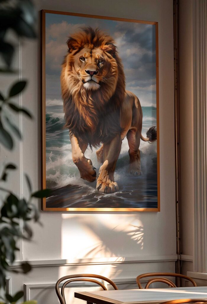 QUADRO O GRANDE LEÃO SOBRE O MAR - Imagem 5