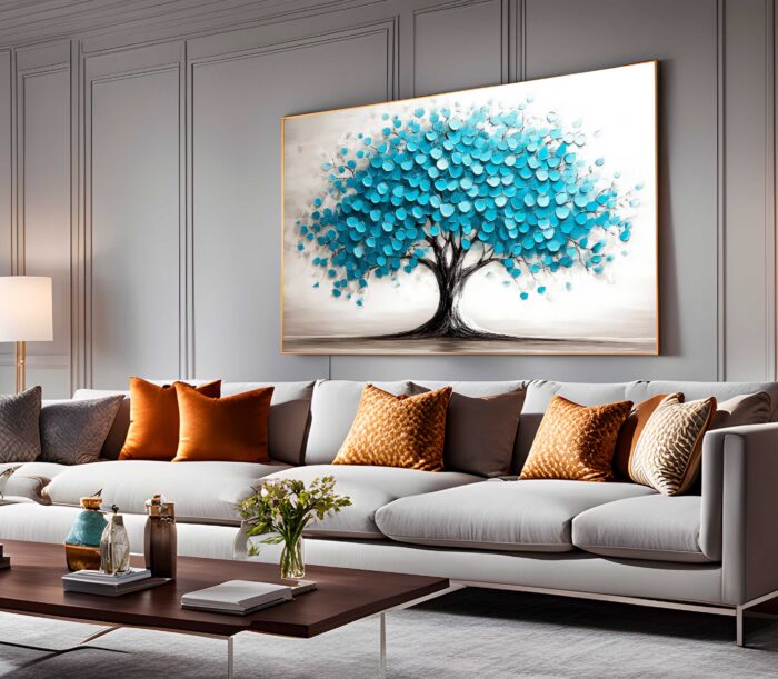 QUADRO UMA ÁRVORE DE DECORAÇÃO AZUL VIOLETA - Imagem 5