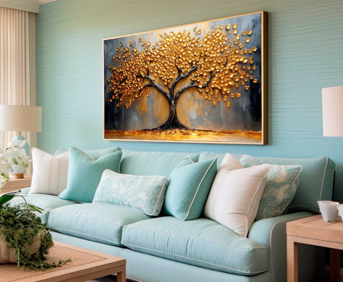 QUADRO PINTURA EM  BELA ÁRVORE ABSTRATA - Imagem 4
