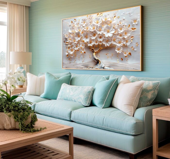 QUADRO UMA BELA ÁRVORE EM DOURADO 3D - Imagem 4