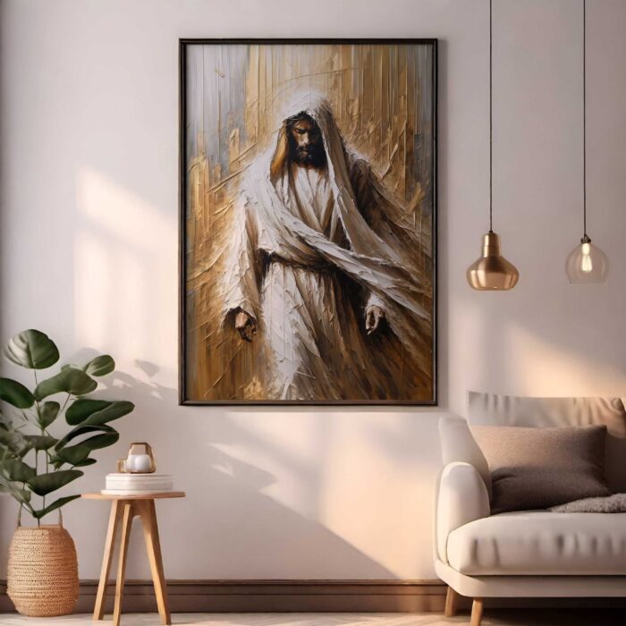 QUADRO JESUS EM BELA ARTE PINTURA - Imagem 3
