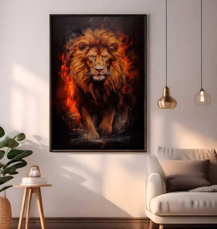 QUADRO PODEROSO E ESTILOSO LEÃO - Imagem 4