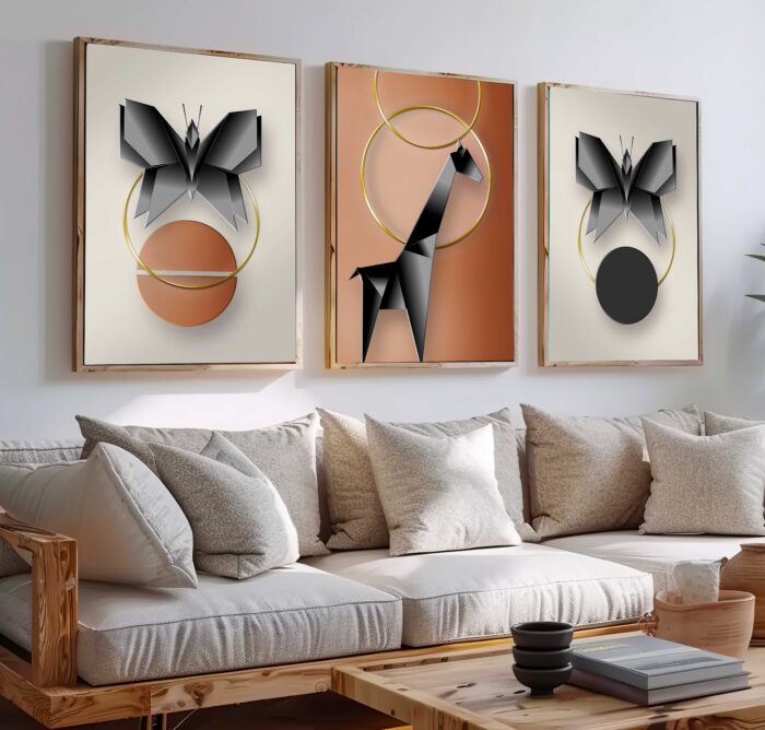 CONJUNTO ARTE MODERNA ILUSTRAÇÃO EM 3D