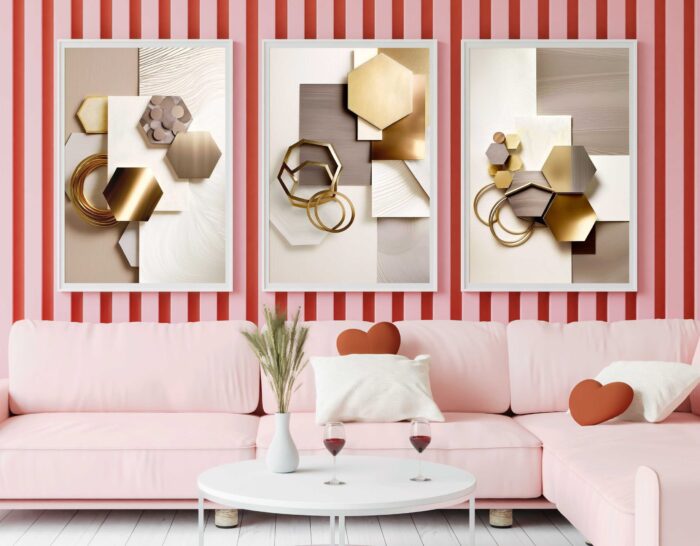 CONJUNTO 3D ABSTRATOS GEOMETRICOS 3D - Imagem 4