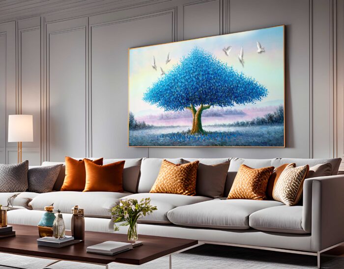 QUADRO ILSUTRAÇÃO A ARVORE AZUL - Imagem 2