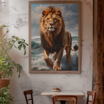 QUADRO O GRANDE LEÃO SOBRE O MAR