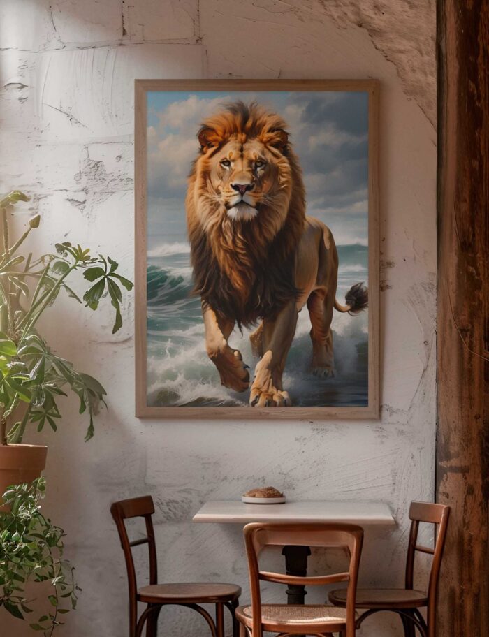QUADRO O GRANDE LEÃO SOBRE O MAR