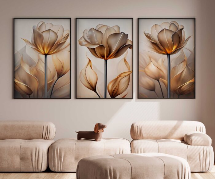 CONJUNTO LUXUOSA ILUSTRAÇÃO DOURADA - Imagem 3