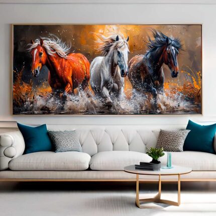 QUADRO PINTURA DE BELOS CAVALOS
