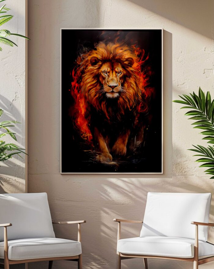 QUADRO PODEROSO E ESTILOSO LEÃO - Imagem 3