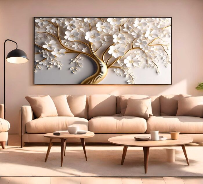 QUADRO FLORAL ARTE DOURADA DECOR