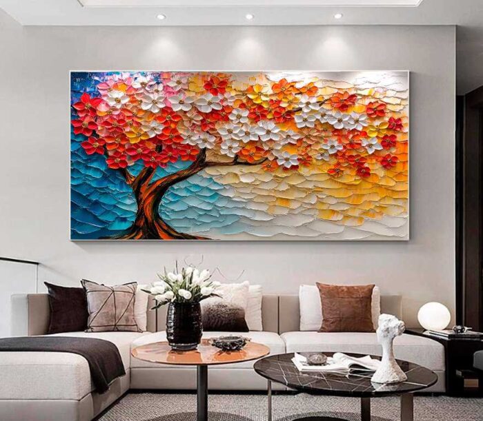 QUADRO BELA PINTURA DE ARVORE ABSTRATA - Imagem 3