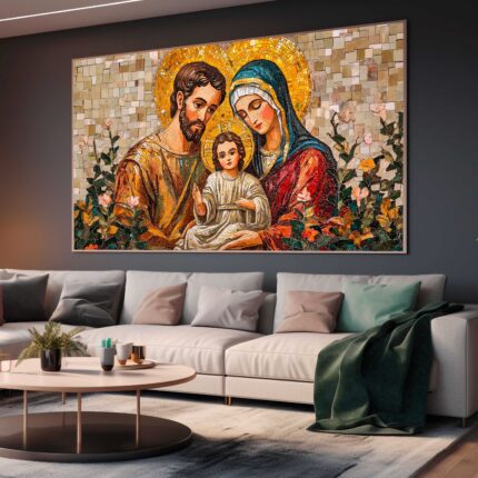 QUADRO ARTE PINTURA SAGRADA FAMILIA