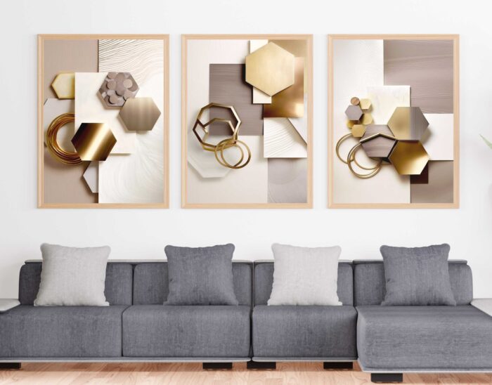 CONJUNTO 3D ABSTRATOS GEOMETRICOS 3D - Imagem 3