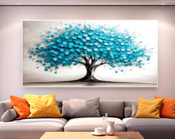 QUADRO UMA ÁRVORE DE DECORAÇÃO AZUL VIOLETA - Imagem 3