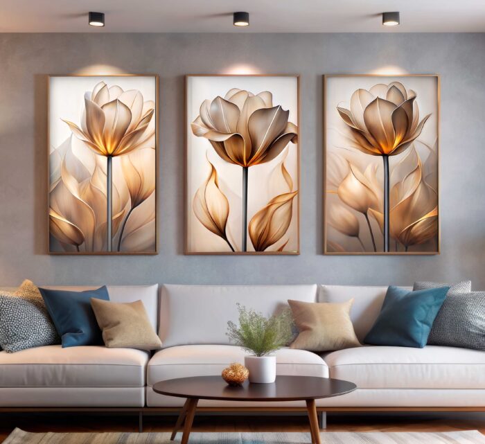 CONJUNTO LUXUOSA ILUSTRAÇÃO DOURADA - Imagem 2