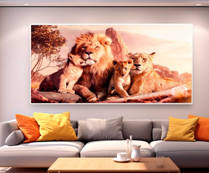 QUADRO UMA LINDA FAMILIA DE LEÕES - Imagem 3