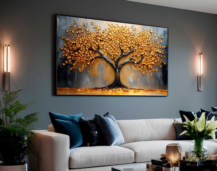 QUADRO PINTURA EM  BELA ÁRVORE ABSTRATA - Imagem 2