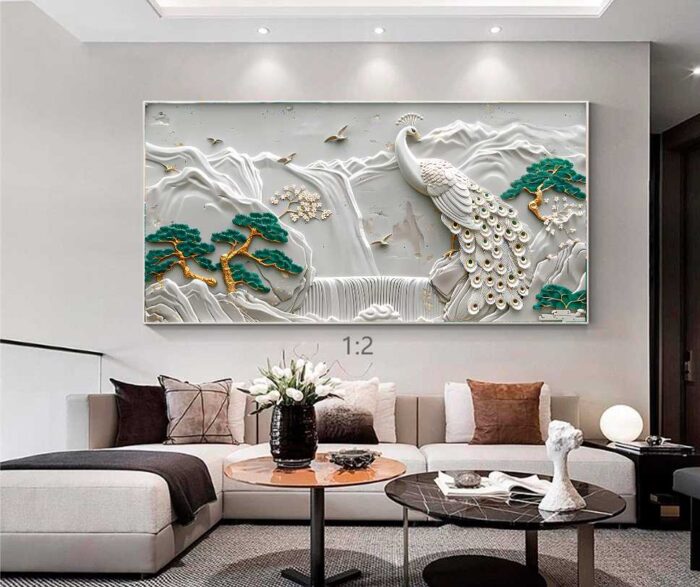 QUADRO EM BELA PAISAGEM ARTE MODERNA 3D - Imagem 3