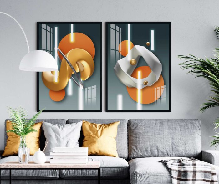 KIT DE DECORAÇÃO 3D GEOMETRICOS MODERNOS - Imagem 2