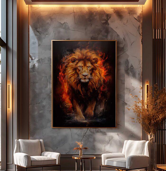 QUADRO PODEROSO E ESTILOSO LEÃO - Imagem 2