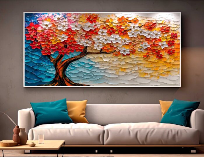 QUADRO BELA PINTURA DE ARVORE ABSTRATA - Imagem 2
