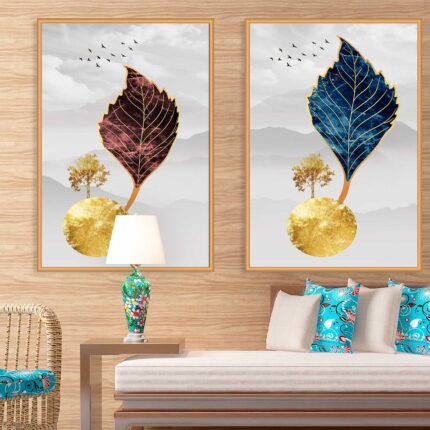 KIT DE QUADROS MODERNA ILUSTRAÇÃO DE  DECORAÇÃO