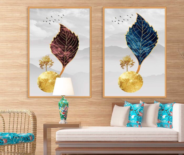 KIT DE QUADROS MODERNA ILUSTRAÇÃO DE  DECORAÇÃO