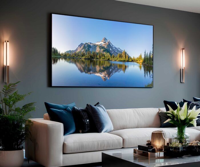 QUADRO BELA PAISAGEM RIO MONTANHA - Imagem 2