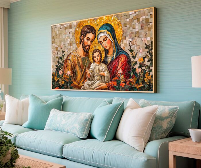 QUADRO ARTE PINTURA SAGRADA FAMILIA - Imagem 2