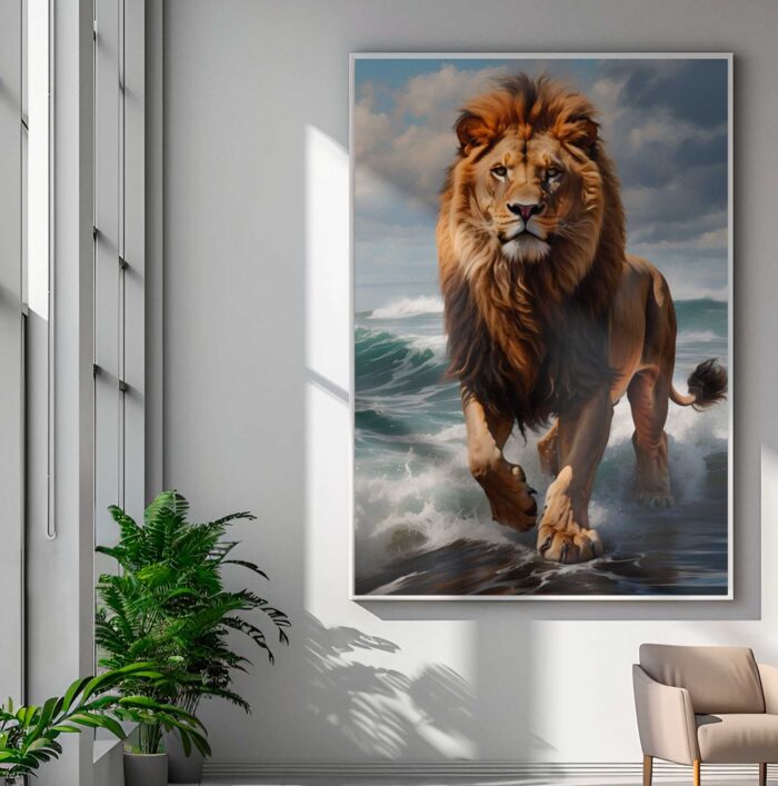 QUADRO O GRANDE LEÃO SOBRE O MAR - Imagem 2