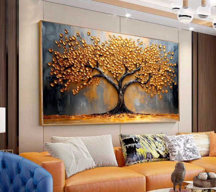 QUADRO PINTURA EM  BELA ÁRVORE ABSTRATA