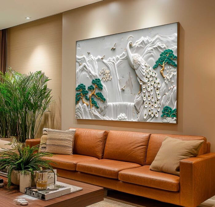 QUADRO EM BELA PAISAGEM ARTE MODERNA 3D - Imagem 2