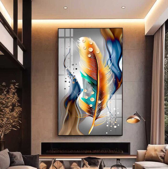 QUADRO BELA ARTE EM PENA DOURADA DECOR - Imagem 5