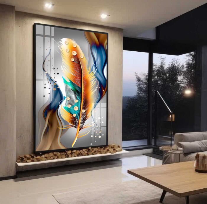 QUADRO BELA ARTE EM PENA DOURADA DECOR - Imagem 4