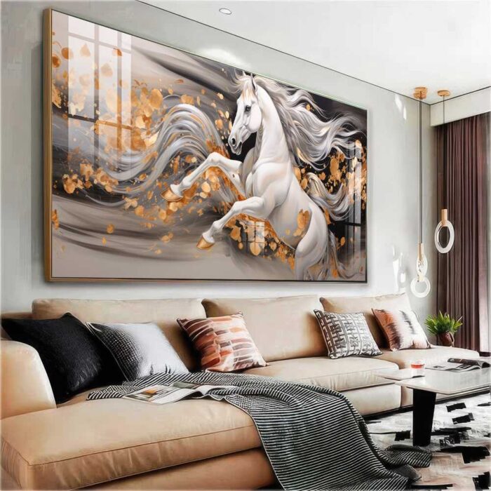 QUADRO BELO CAVALO EM ABSTRATOS MODERNOS - Imagem 4