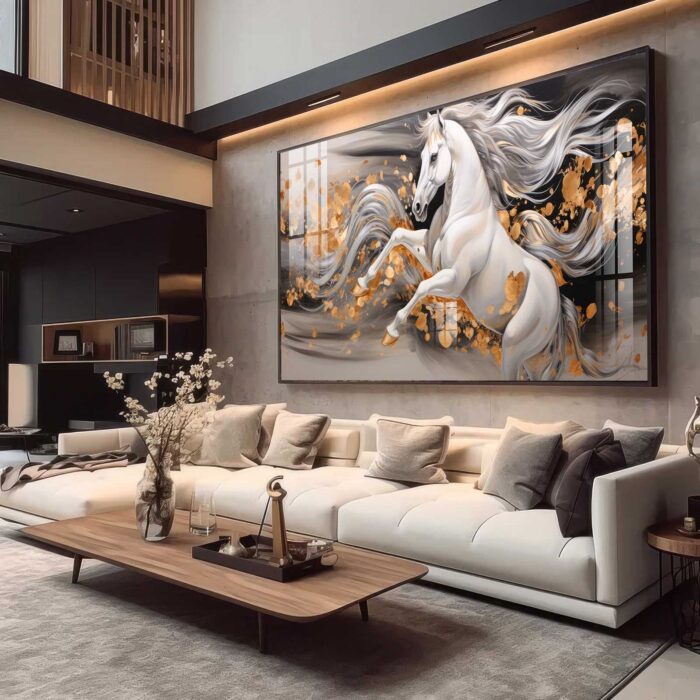 QUADRO BELO CAVALO EM ABSTRATOS MODERNOS - Imagem 2