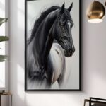 QUADRO UM BELO CAVALO PRETO